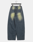 Minta Washing Side Pin Tuck Wide Denim Pants