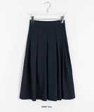 Delive Banding Pleated Midi Skirt