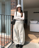 Toki Cross Studded Adjust Wide Pants