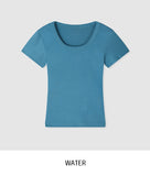 Slim Deep Round Short Sleeve