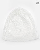 Stripe Punching Mesh See-Through Beanie