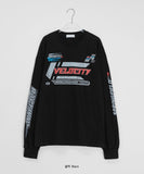 [unisex] Cordony sporty printing over long sleeve tee