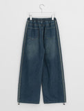 Paltas Line Washing Denim Wide Pants