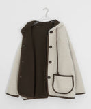 Handal Boucle Half Hood Fur Jacket