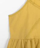 Magict Lace Shirring Sleeveless Blouse