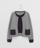 Svet Color Matching Dot Layered Knit Cardigan