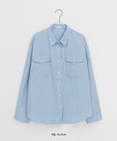 Kemma Color Cotton Pocket Long Sleeve Shirt