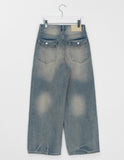 Mekoi Washing Pocket Denim Pants