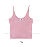 Kitsch Ribbon Lettering Crop Sleeveless