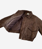 Matte Leather Bomber jacket