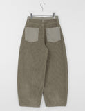 Anati corduroy color matching wide pants