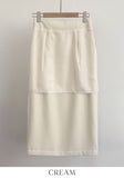Billy Slit H-Line Long Skirt (Belt Set)