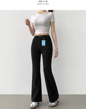 Color Raw Cotton Denim Slim Semi Bootcut Pants