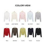 Cure Button Ribbed Round Cardigan