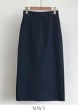 Gelad Pocket H-line Long Skirt