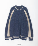 [unisex] Monre Stadium Knit Zip-up Cardigan