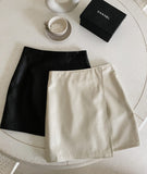 Aven Leather Wrap Mini Skirt