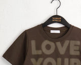 Love Cat Lettering Short-sleeved T-shirt
