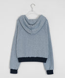 Kiku Waffle Crop Hood Zip-Up