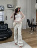 Coase Washing Cut Parachute Pants