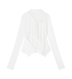 [mnem] Cowl Bustier Shirt Set