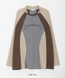[unisex] Donv Sporty Color Matching Over Long Sleeve Tee