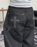 Cardin Leopard Cross Denim Pants