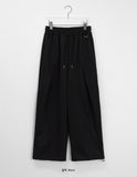 [unisex] Helkan Keyring Pintuck Banding Wide Pants
