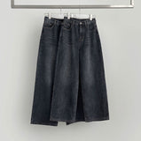 Bonding Brushed Wide Fit Banding Denim Pants