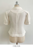 Riven Collar Puff Blouse Jacket (Belt Set)