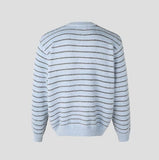 Clo Hairy Stripe Henley Neck Knit