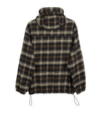 Dehes Hooded String Checkered Shirt