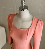 Newvier Heart Neck Puff One Piece