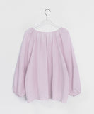 Mopel Shirring Round Long Sleeve Blouse