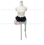 Lace Tiered Layered Wrap Belt Skirt