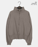 Lettering Patch Track Two Way Pile Zip-Up