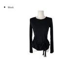 Myud Frill Layered Ribbon Long Sleeve T-Shirt