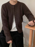 Tadine Button Round Knit Cardigan