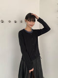 [BAONHAUS] Pelky Layered Rib Cardigan