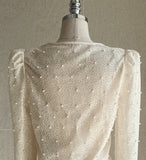 Gret See-through Pearl Puff Jacket Blouse
