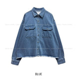 Mar Crop Cutting Denim Shirt