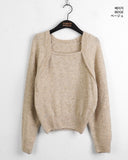Momi Bolero Square Neck Long Sleeve Knit