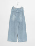 Keshu Summer Washing Denim Wide Pants