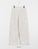 Kimone fleece string banding corduroy cargo pants