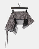 Aven Leopard Tiered Layered Wrap Skirt
