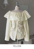 Weron off-shoulder frill blouse