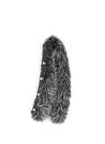 Snow fur brushed hood zip-up