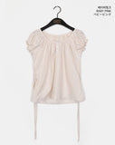 Kuya puff sleeve short sleeve blouse