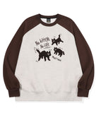 Cat Boucle Embroidered Raglan Sweatshirt