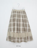 Juel Vintage Check Banding Long Skirt